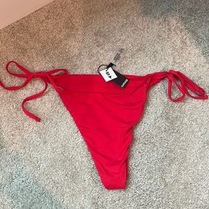 Red thong bikini